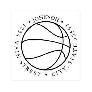Silhouette Basketball Return Label Self-inking Stamp