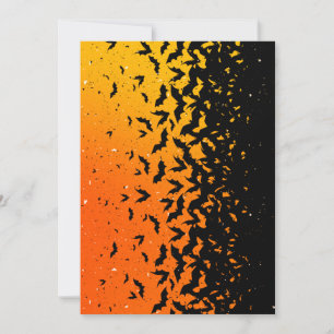 Silhouette Bats Vampire Dracula Halloween Pattern Invitation