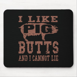 Silhouette Bbq Grill I Like Pig Butts And I Cannot Mouse Mat