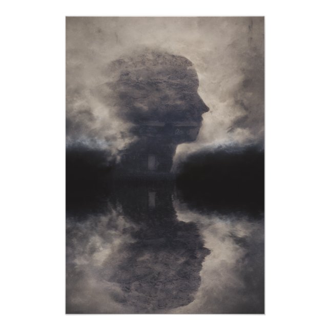 Silhouette Before Colossal Mist Face Poster (Front)