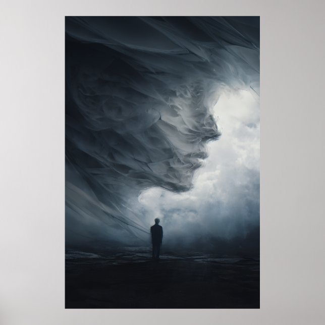 Silhouette Before Colossal Mist Face Poster (Front)