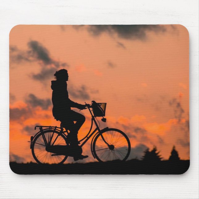 silhouette, bicycle, health mouse mat (Front)