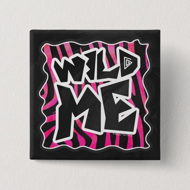 Silhouette Black and Hot Pink Zebra 15 Cm Square Badge (Front)