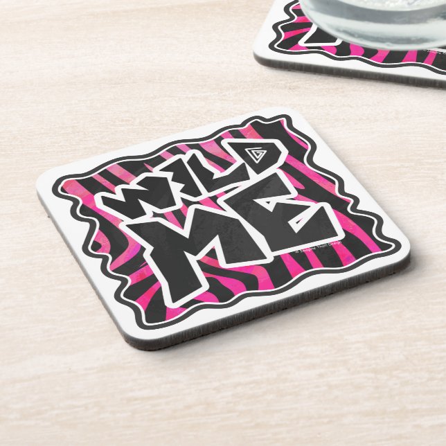 Silhouette Black and Hot Pink Zebra Coaster (Left Side)