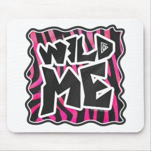 Silhouette Black and Hot Pink Zebra Mouse Mat