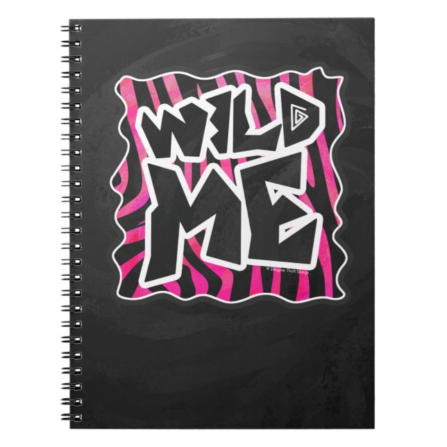 Silhouette Black and Hot Pink Zebra Notebook (Front)
