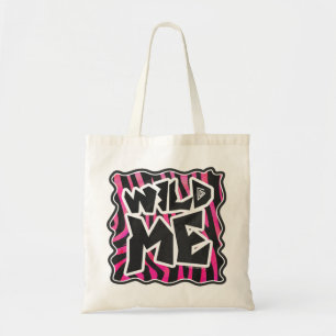 Silhouette Black and Hot Pink Zebra Tote Bag
