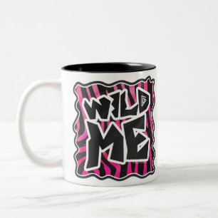 Silhouette Black and Hot Pink Zebra Two-Tone Coffee Mug