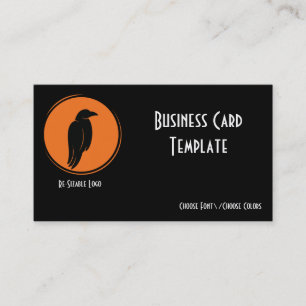 Silhouette Black Bird Raven Logo Business Card