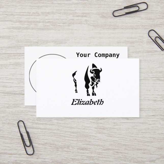Silhouette Black Buffalo Business Card (Front/Back In Situ)