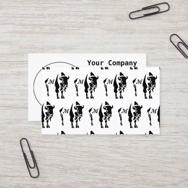 Silhouette Black Buffalo Business Card (Front/Back In Situ)