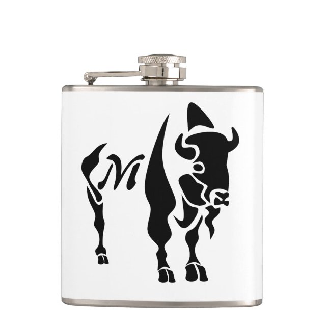 Silhouette Black Buffalo Hip Flask (Front)