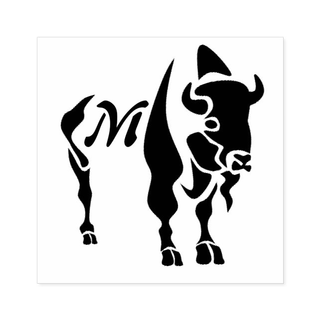 Silhouette Black Buffalo Monogram Rubber Stamp (Imprint)