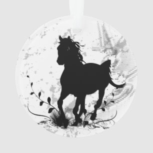 Silhouette, black horse ornament