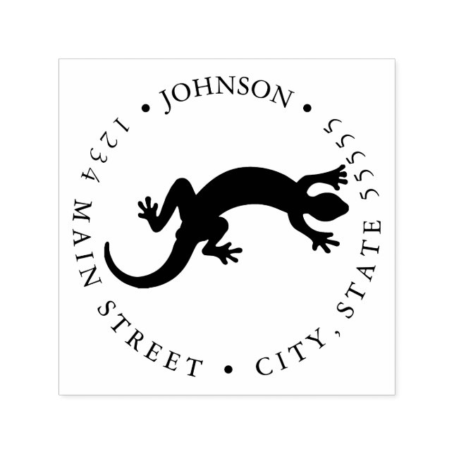 Silhouette Black Lizard Return Label Self-inking Stamp (Design)