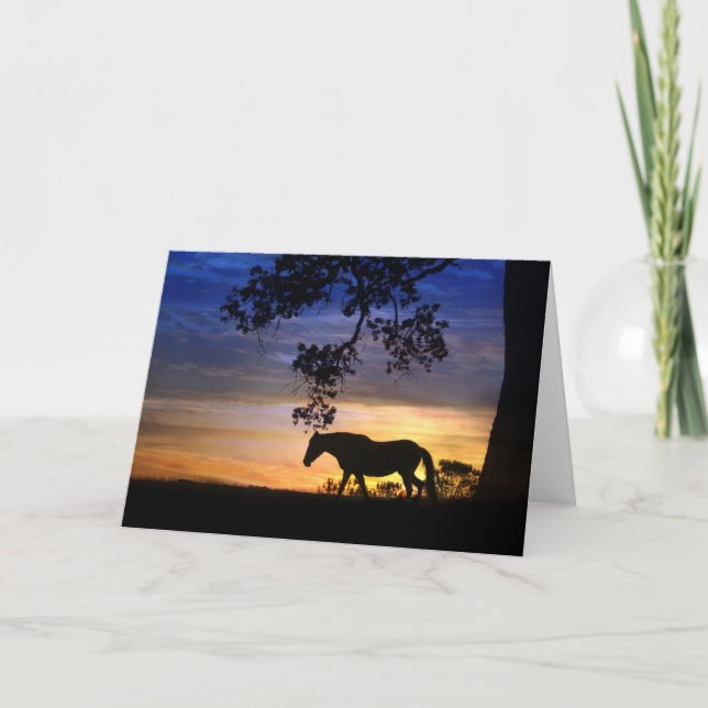 Silhouette Blank Horse Note Card (Front)