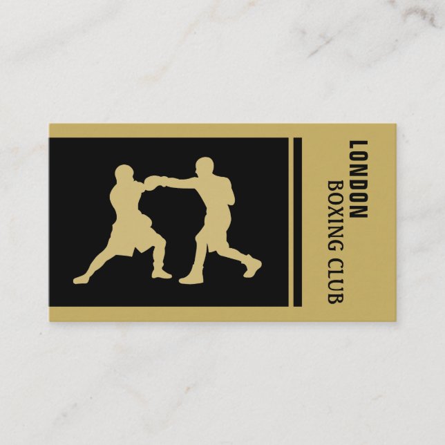 Silhouette Boxing Match, Boxer, Boxing Trainer Business Card (Front)