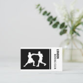 Silhouette Boxing Match, Boxer, Boxing Trainer Business Card (Standing Front)
