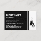 Silhouette Boxing Match, Boxer, Boxing Trainer Business Card (Back)