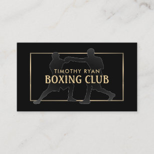 Silhouette Boxing Match, Boxer, Boxing Trainer Business Card