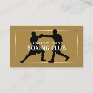 Silhouette Boxing Match, Boxer, Boxing Trainer Business Card