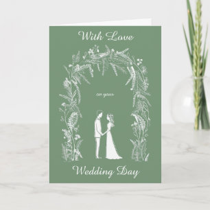 Silhouette Bride and Groom Personalised Wedding Card