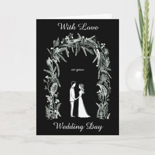 Silhouette Bride and Groom Wedding Card