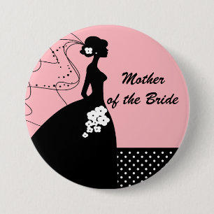 Silhouette Bride Mother of the Bride Button / Pin