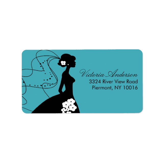 Silhouette Bride Return Address Labels. Label (Front)