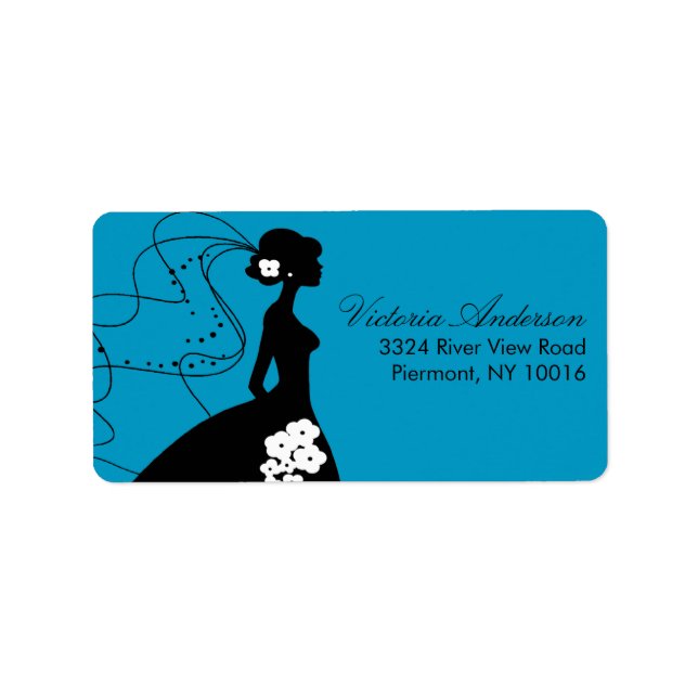 Silhouette Bride Return Address Labels. Label (Front)