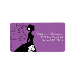 Silhouette Bride Return Address Labels. Label