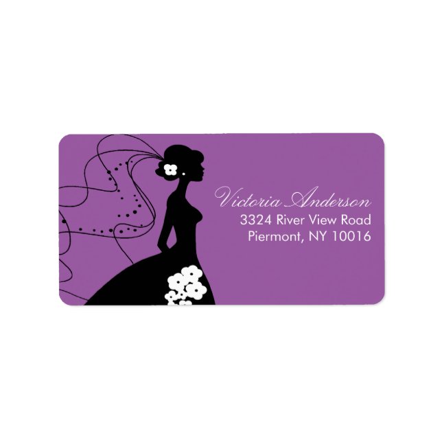 Silhouette Bride Return Address Labels. Label (Front)