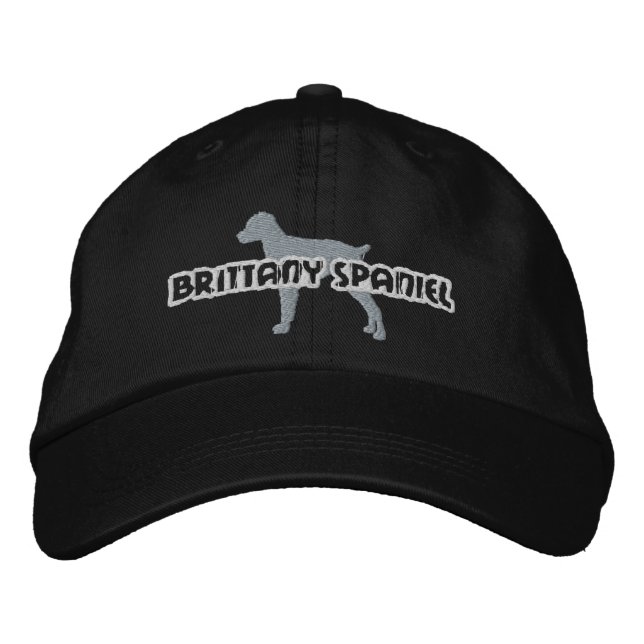 Silhouette Brittany Spaniel Embroidered Hat (Front)