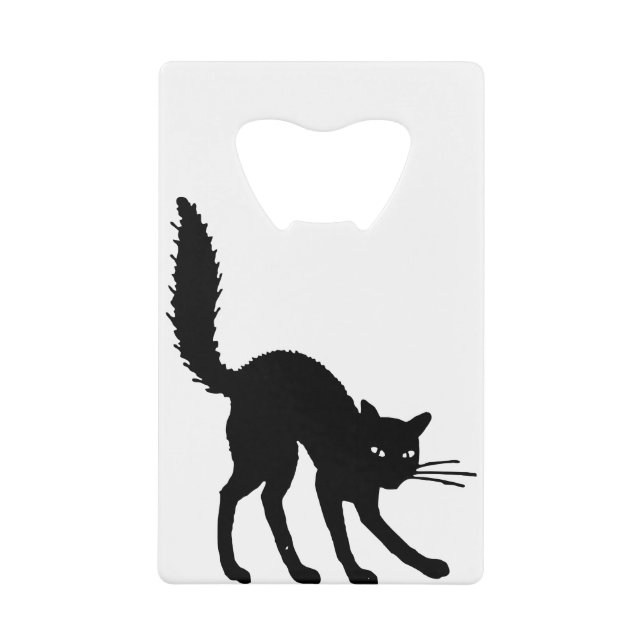 Silhouette Cat Halloween Black Cat Scared Angry (Front)