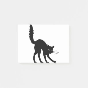 Silhouette Cat Halloween Black Cat Scared Angry Post-it Notes