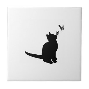 Silhouette Cat Tile