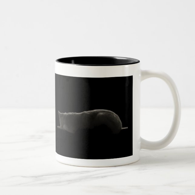 Silhouette Cat Two-Tone Coffee Mug (Right)