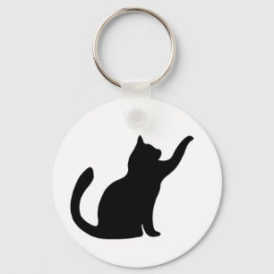 Silhouette Cats Key Ring