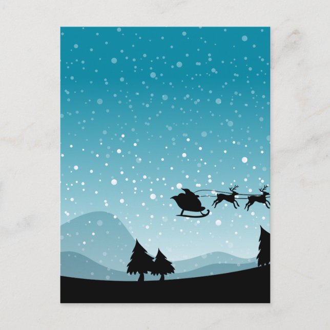 Silhouette Christmas Holiday Postcard (Front)