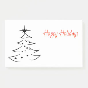Silhouette Christmas Tree Happy Holidays Post-it Notes