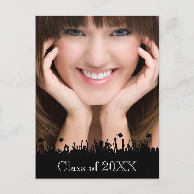 Silhouette Class of Senior Graduation Open House Invitation Postcard (Front)