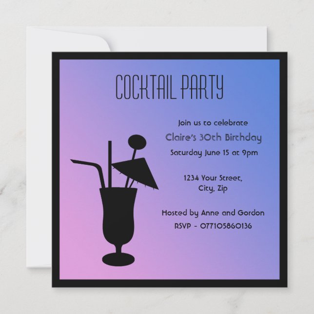 Silhouette Cocktail Party Invitation (Front)