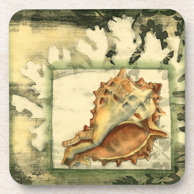 Silhouette Conch Shell Coaster (Front)
