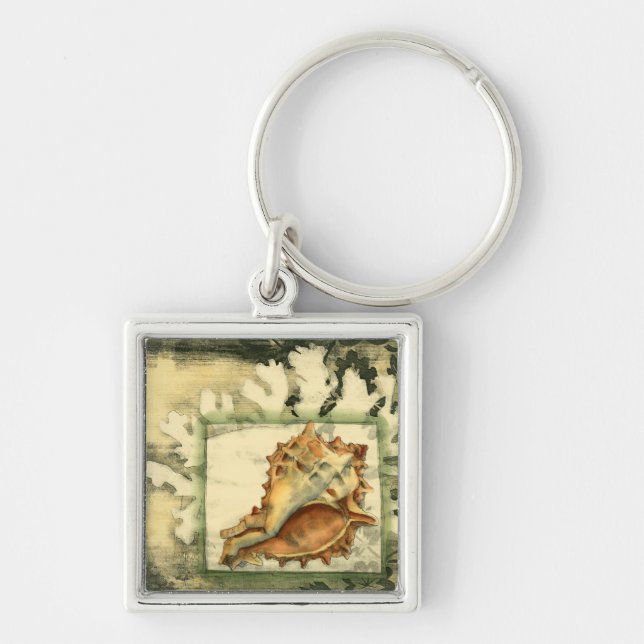 Silhouette Conch Shell Key Ring (Front)