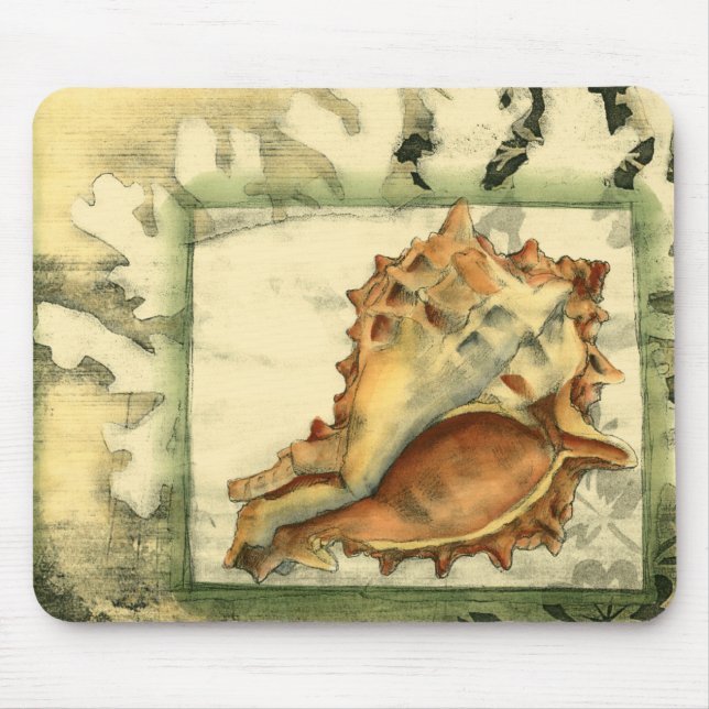 Silhouette Conch Shell Mouse Mat (Front)