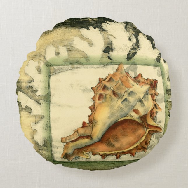 Silhouette Conch Shell Round Cushion (Front)