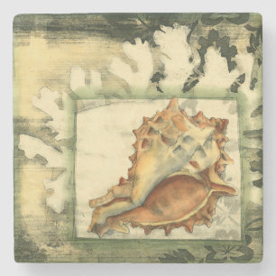 Silhouette Conch Shell Stone Coaster