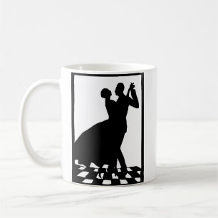 silhouette couple dancing in the dark coffee mug