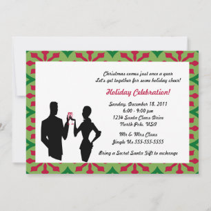 Silhouette Couple Holiday Party Invitation