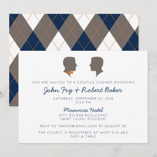 Silhouette Couple Same-sex Shower Invitation